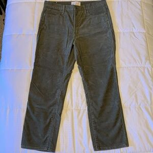 GAP Corduroy Vintage Slim High Rise Deep Depth Green NWOT